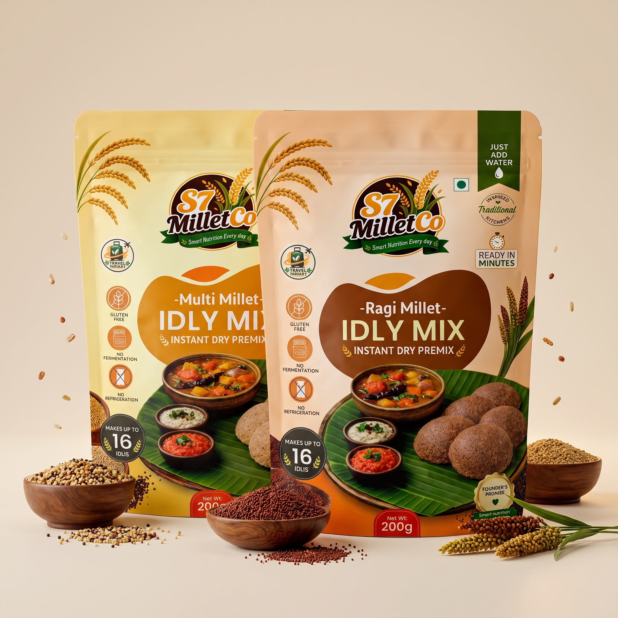 Millet Idly Duo  | Just Add Water | 400g — image 2